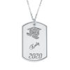 Picture of Copper Graduation Military Tag Shaped Necklace - Graduation Jewelry
