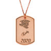 Picture of Copper Graduation Military Tag Shaped Necklace - Graduation Jewelry
