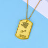 Picture of Copper Graduation Military Tag Shaped Necklace - Graduation Jewelry