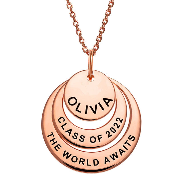 Picture of Copper Graduation Nesting Circles Necklace - Graduation Jewelry