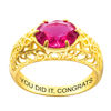 Picture of Gold 925 Sterling Oval Birthstone Class Ring With Filigree Hidden Year