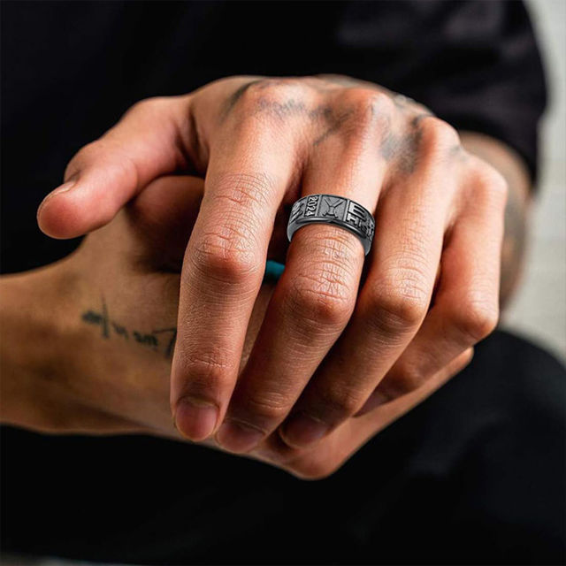 Picture of Copper Custom Graduation Ring with Birthstone - Personalized College Ring with Name