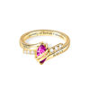 Picture of Custom Graduation Ring with Oval Birthstone - Personalized College Ring with Name - Graduation Gift for Her