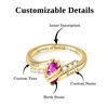 Picture of Custom Graduation Ring with Oval Birthstone - Personalized College Ring with Name - Graduation Gift for Her