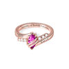 Picture of Custom Graduation Ring with Oval Birthstone - Personalized College Ring with Name - Graduation Gift for Her