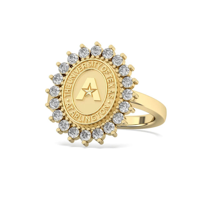 Picture of Custom School Badge Graduation Ring  - Personalized College Graduation Ring