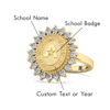 Picture of Custom School Badge Graduation Ring  - Personalized College Graduation Ring