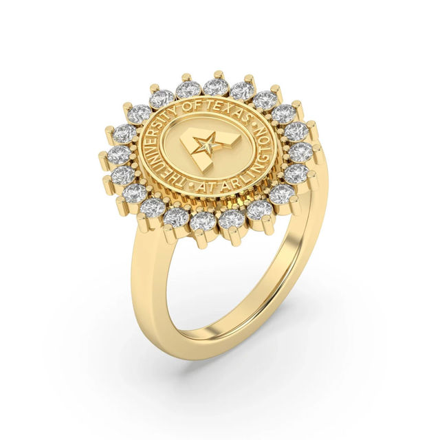 Picture of Custom School Badge Graduation Ring  - Personalized College Graduation Ring