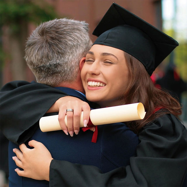 Picture of Custom Graduation Ring - Personalized College Ring with Name - Graduation Gift for Him