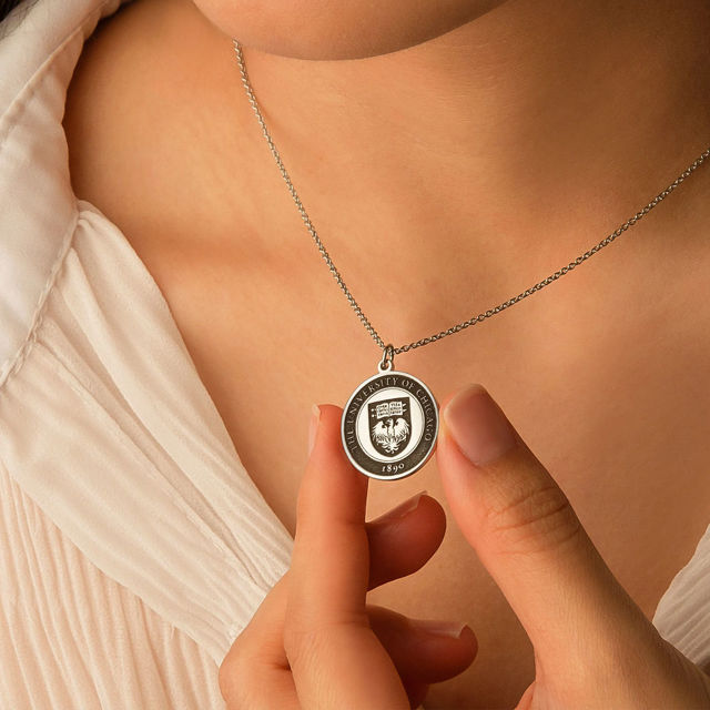 Picture of Custom Engraving School Badge Graduation Necklace - Personalized College Necklace
