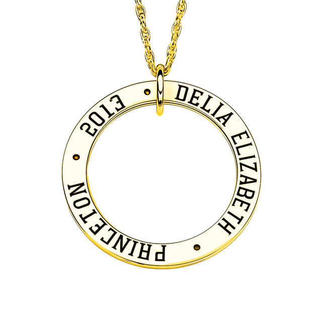 Picture of Custom Ring Circle Graduation Necklace - Personalized College Necklace