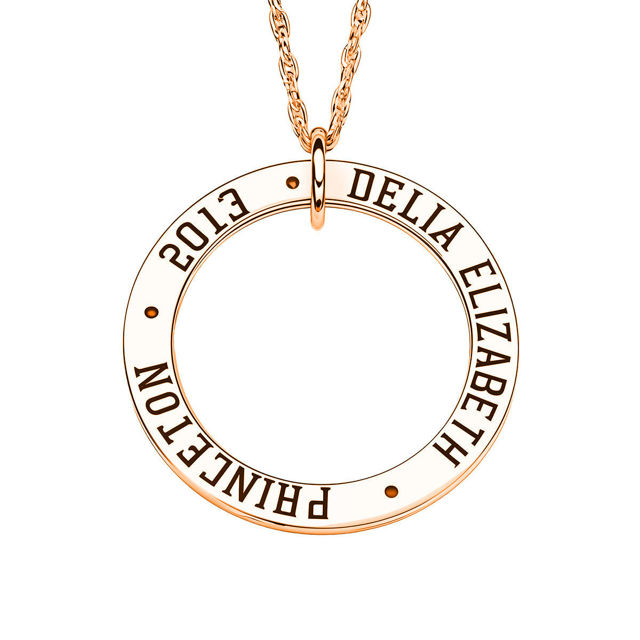 Picture of Custom Ring Circle Graduation Necklace - Personalized College Necklace