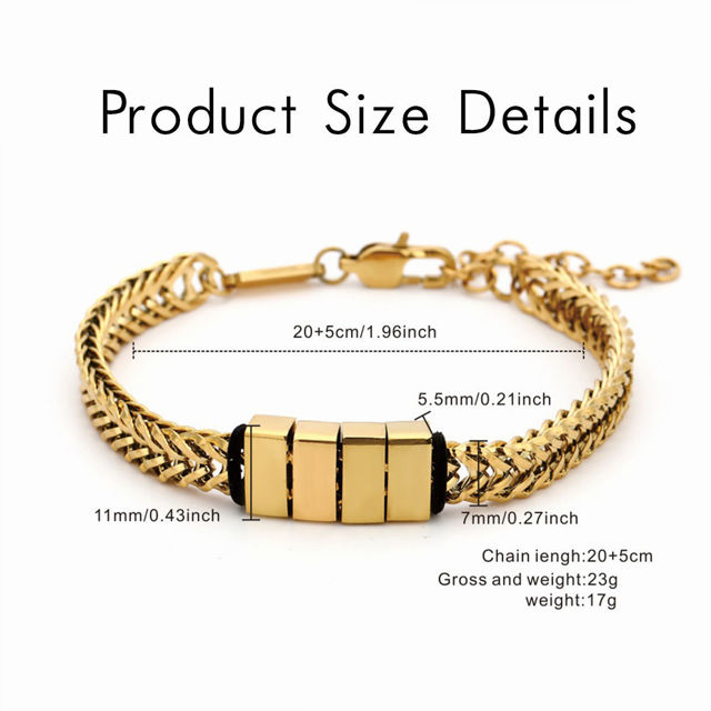 Picture of Father's Day gift - Custom Stainless Steel Bracelet Engraved Kids Names
