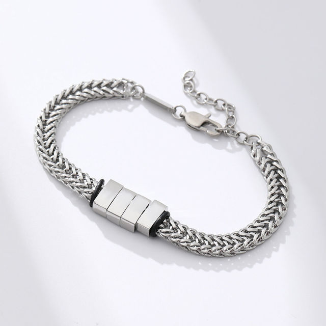 Picture of Father's Day gift - Custom Stainless Steel Bracelet Engraved Kids Names