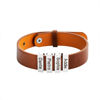 Picture of Father's Day gift - Custom Stainless Steel Bracelet Engraved Leather Bracelet for Men