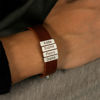 Picture of Father's Day gift - Custom Stainless Steel Bracelet Engraved Leather Bracelet for Men
