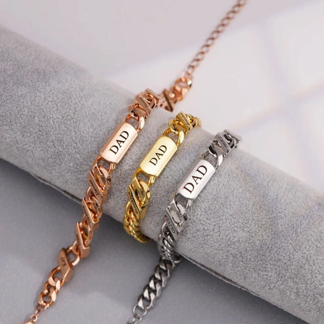Picture of Custom Unsex Stainless Steel Bracelet - Engraved Bracelet for Father's Day Or Mother's Day