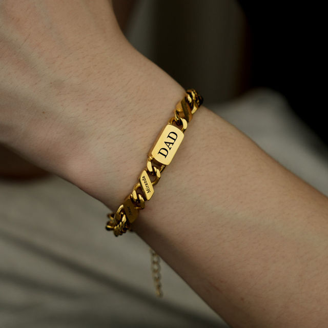 Picture of Custom Unsex Stainless Steel Bracelet - Engraved Bracelet for Father's Day Or Mother's Day
