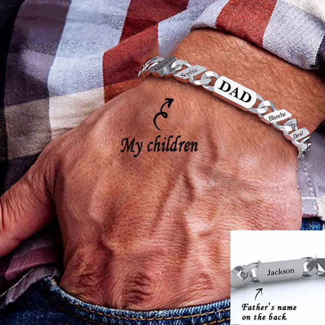 Picture of Custom Unsex Stainless Steel Bracelet - Engraved Bracelet for Father's Day Or Mother's Day