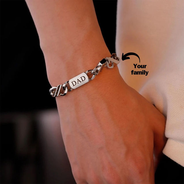 Picture of Custom Unsex Stainless Steel Bracelet - Engraved Bracelet for Father's Day Or Mother's Day