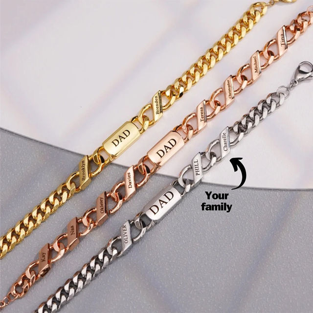 Picture of Custom Unsex Stainless Steel Bracelet - Engraved Bracelet for Father's Day Or Mother's Day