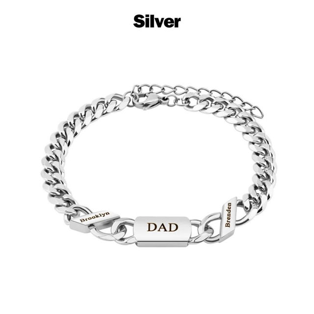 Picture of Custom Unsex Stainless Steel Bracelet - Engraved Bracelet for Father's Day Or Mother's Day