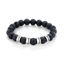 Picture of Custom Lava Beads Bracelet for Papa - Engraved Kids Names Bracelet for Dad