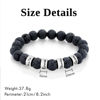 Picture of Custom Lava Beads Bracelet for Papa - Engraved Kids Names Bracelet for Dad