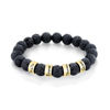 Picture of Custom Lava Beads Bracelet for Papa - Engraved Kids Names Bracelet for Dad