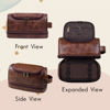 Picture of Custom Double Layer Leather Toiletry Bag - Personalized Groomsmen Gifts - Travel Bag For Men