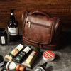 Picture of Custom Large Capacity Leather Toiletry Bag - Personalized Groomsmen Gifts - Travel Bag For Men