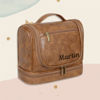 Picture of Custom Large Capacity Leather Toiletry Bag - Personalized Groomsmen Gifts - Travel Bag For Men