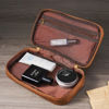 Picture of Custom Double Layer Leather Toiletry Bag for Men - Personalized Groomsmen Gifts - Gift for Dad