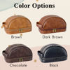 Picture of Custom Double Layer Leather Toiletry Bag for Men - Personalized Groomsmen Gifts - Gift for Dad