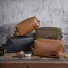 Picture of Custom Leather Toiletry Bag - Personalized Groomsmen Gifts - Travel Bag for Father's Day