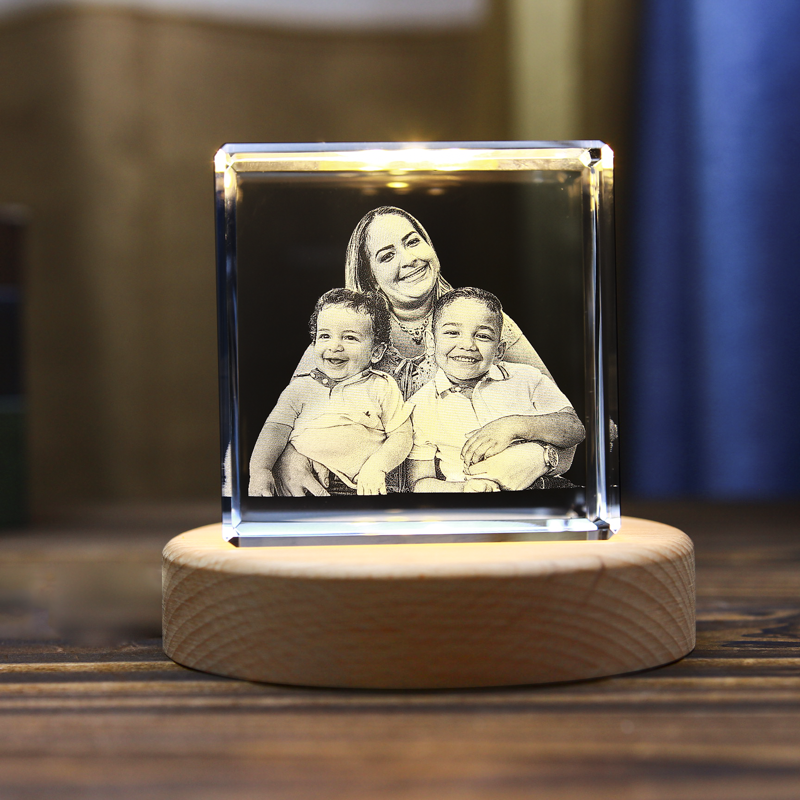 Picture of Custom Photo 3D Laser Crystal Square