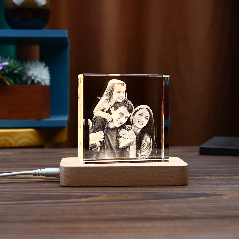 Picture of Custom Photo 3D Laser Crystal Square