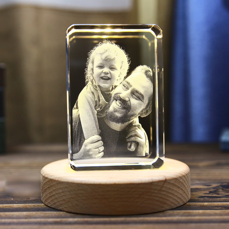 Picture of Custom Photo 3D Laser Crystal Rounded Corner Portrait