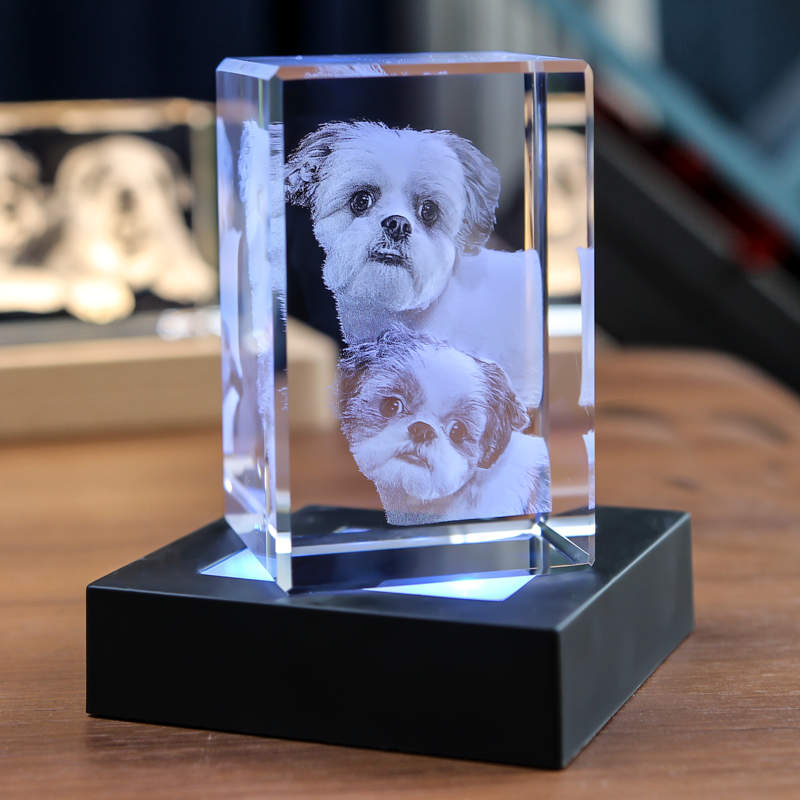 Picture of Custom Photo 3D Laser Crystal  Portrait Straight Line