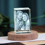 Picture of Custom Photo 3D Laser Crystal  Portrait Straight Line