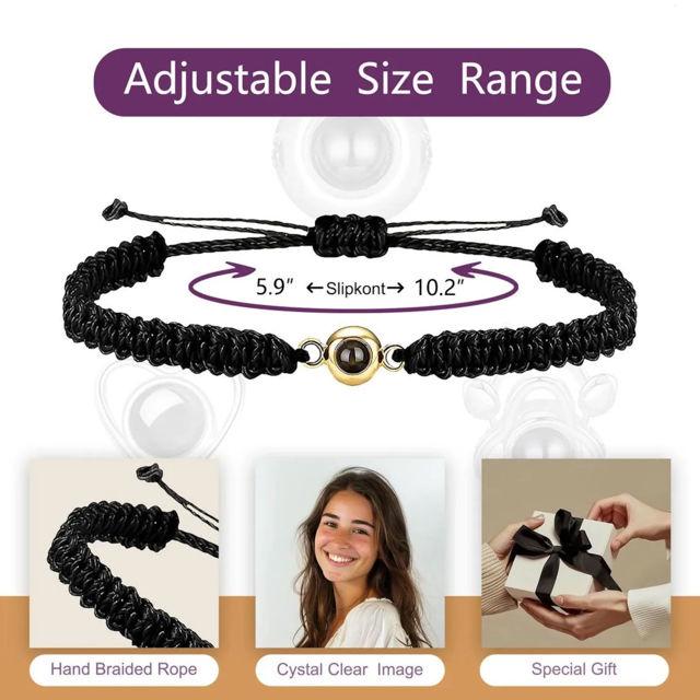 Picture of Custom Photo Projection Bracelet for Men - Handmade Braided Photo Bracelet for Dad - Personalized Memorial Photo Bracelet Men -Fathers Day Gift for Dad and Husband