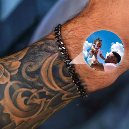 Picture of Custom Photo Projection Bracelets - Personalized Gifts for Men - Husband Bracelet - Father's Day Gift for Dad