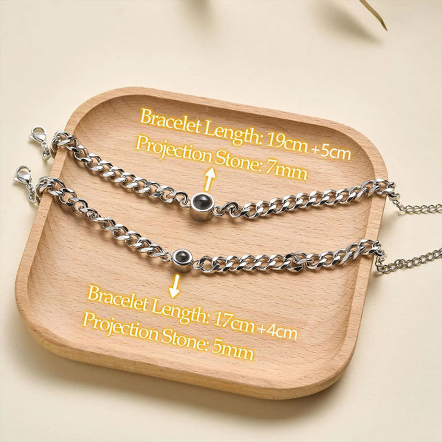 Picture of Custom Photo Projection Bracelets - Personalized Gifts for Men - Husband Bracelet - Father's Day Gift for Dad