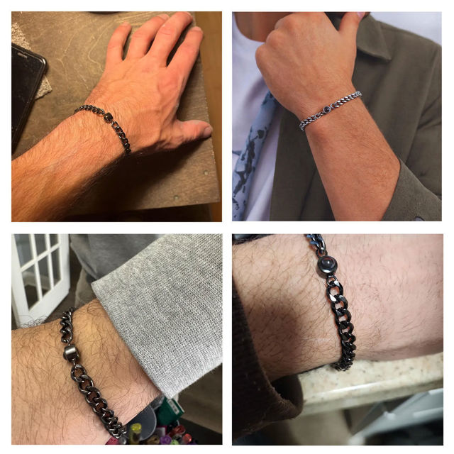 Picture of Custom Photo Projection Bracelets - Personalized Gifts for Men - Husband Bracelet - Father's Day Gift for Dad