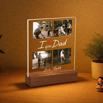 Picture of Custom Photo Night Light with Names - Personalized Father's Day Gift Night Lamp