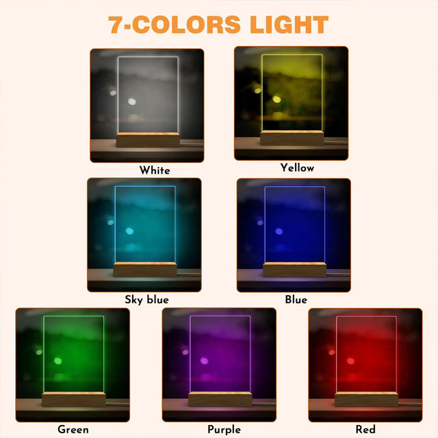 Picture of Custom Photo Night Light with Names - Personalized Father's Day Gift Night Lamp