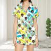 Picture of Custom Face Pajamas Full Set with Short Sleeves - Personalized Unisex Pajamas Set for Couples