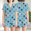Picture of Custom Face Pajamas Full Set with Short Sleeves - Personalized Unisex Pajamas Set for Summer