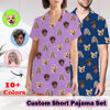 Picture of Custom Short Sleeves Face Pajamas Full Set - Personalised Unisex Summer Pajama Set
