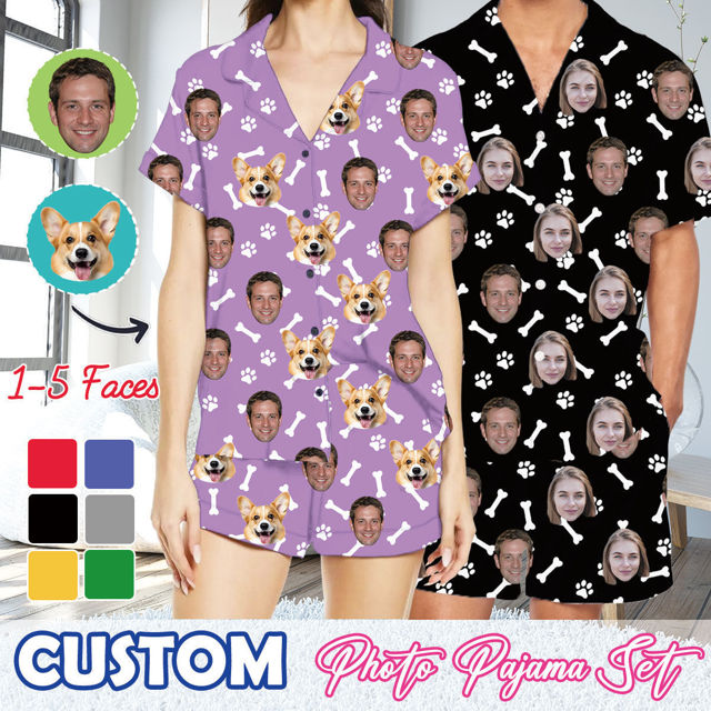 Picture of Custom Summer Face Pajamas Full Set - Personalised Unisex Pajama Set